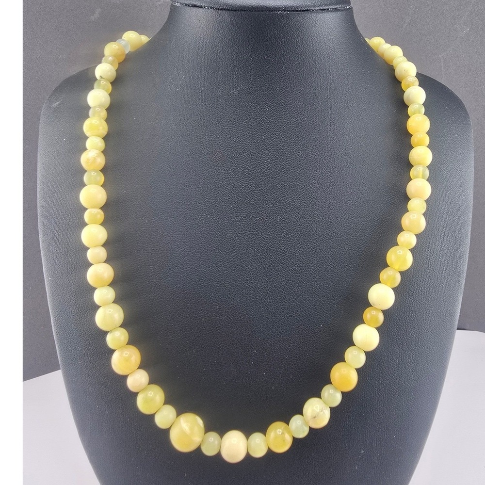 Jay King Necklace Yellow Stone Beaded Sterling Silver Heart Charm 18-21in